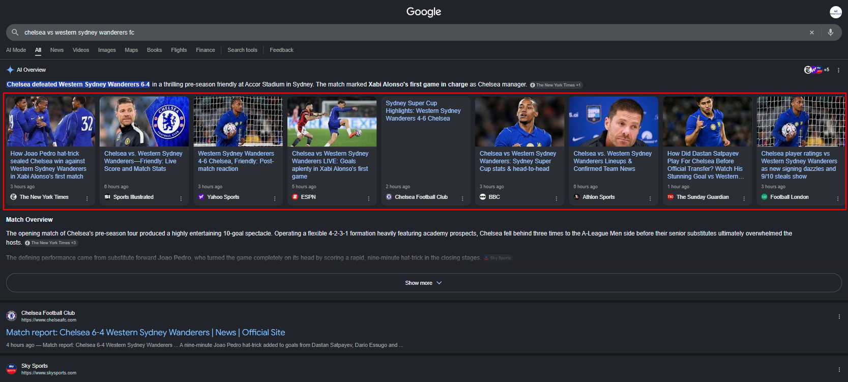 Top Stories in AI Google Overviews