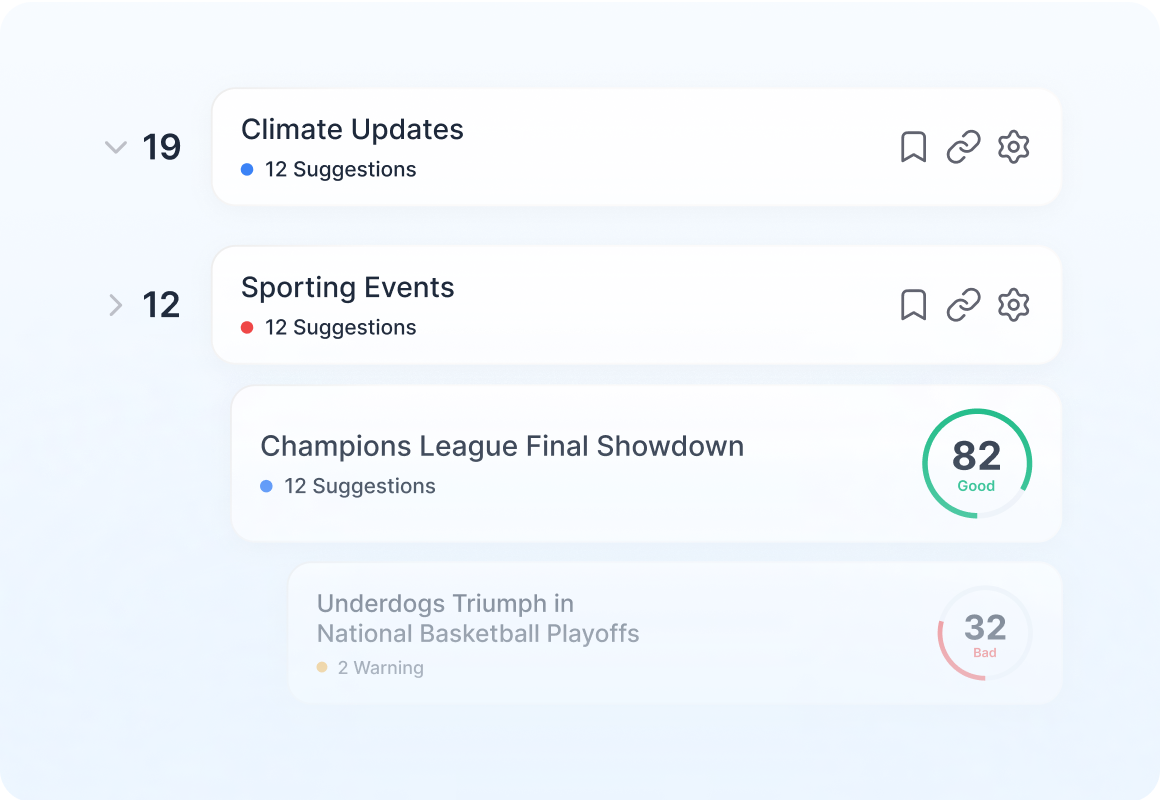 Editorial SEO content opportunity dashboard